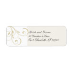 Elegant Ecru Floral Swirl Return Address Labels labels