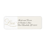 Elegant Ecru LOVE Return Address Labels labels