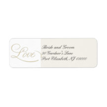 Elegant Ecru LOVE Return Address Labels