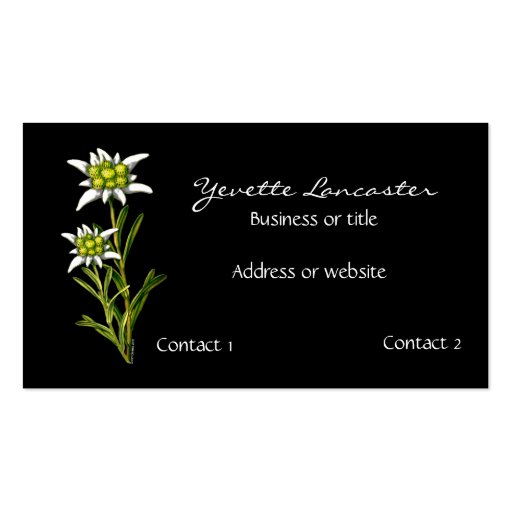 Elegant Edelweiss Business Card (front side)