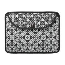 Elegant Edwardian Damask Black and White macbook sleeves