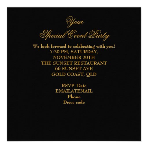 Elegant Eiffel Tower Gold Black Birthday Party Personalized Invitation