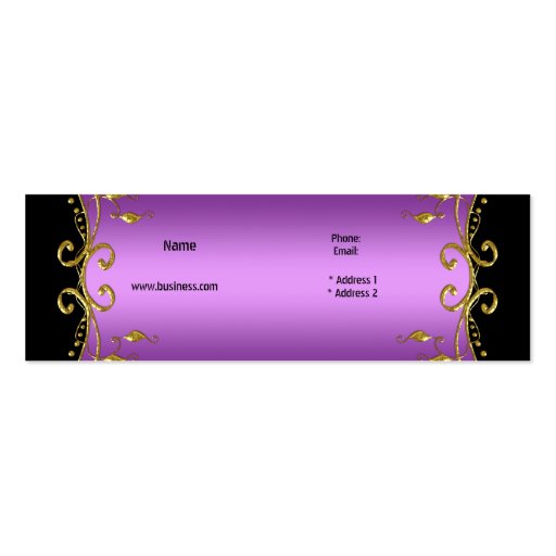 Elegant Elite Classy Purple Black Gold Business Card Templates (back side)