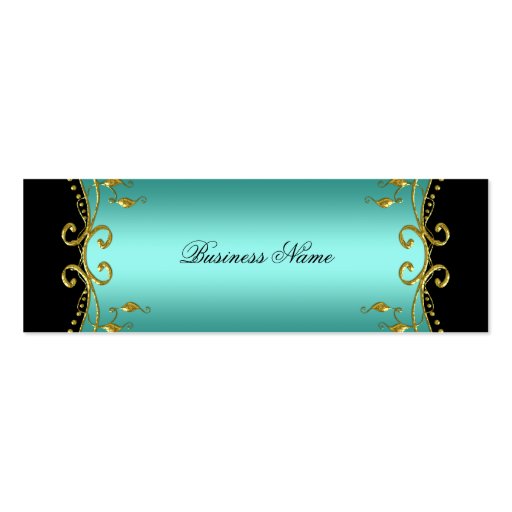 Elegant Elite Classy Teal Blue Black Gold Business Card Template (front side)