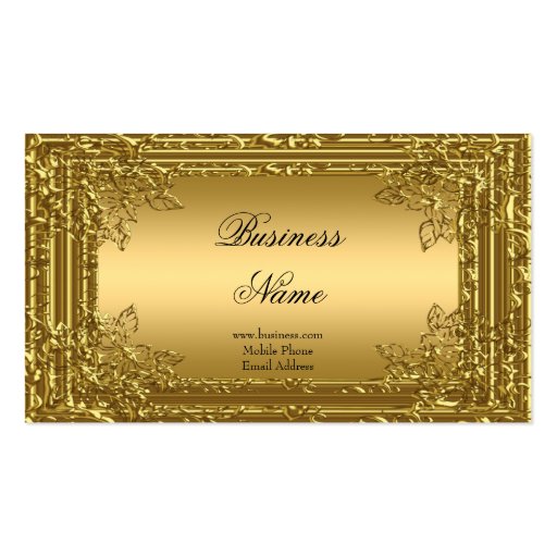 Elegant Elite Gold on Gold Floral Profile Card 2 Business Cards (front side)