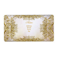 Elegant Elite White Gold Wedding Gold Beige Labels