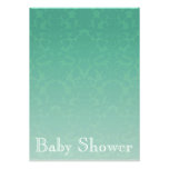 Elegant Emerald Damask Baby Shower Invitation