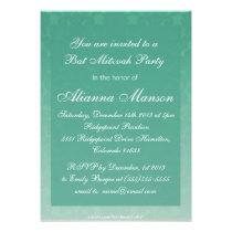Elegant Emerald Damask Bat Mitzvah Invitation