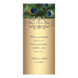 Elegant Emerald Green Gold Peacock Rack Card