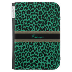 Elegant Emerald Personalized Leopard Print Case Case For Kindle