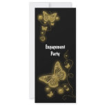 Elegant engagement gold black white personalized announcement