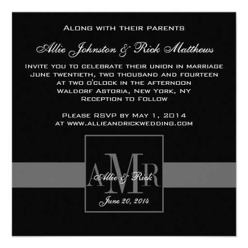 Elegant Engagement Photo Wedding Invitations Back