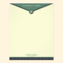 Elegant Envelope (denim) Monogram Letterhead letterhead