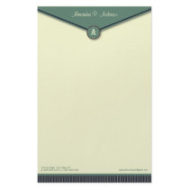 Elegant Envelope (denim) Monogram Stationery