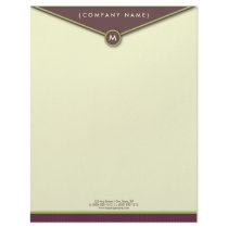 Elegant Envelope (eggplant) Monogram Letterhead