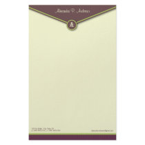 Elegant Envelope (eggplant) Monogram Stationery