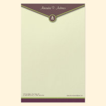 Elegant Envelope (eggplant) Monogram Stationery stationery
