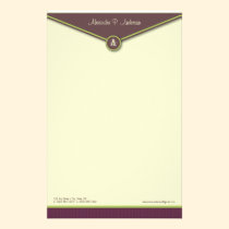 Elegant Envelope (eggplant) Monogram Stationery stationery