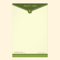 Elegant Envelope (lime) Monogram Stationery stationery