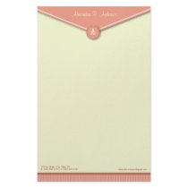 Elegant Envelope (melon) Monogram Stationery