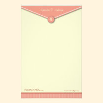Elegant Envelope (melon) Monogram Stationery stationery
