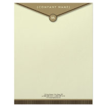 Elegant Envelope (mocha) Monogram Letterhead