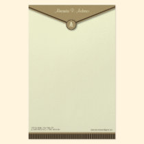 Elegant Envelope (mocha) Monogram Stationery stationery
