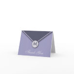Elegant Envelope Monogram Lilac Thank You Card