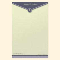 Elegant Envelope (periwinkle) Monogram Stationery stationery