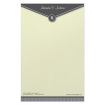 Elegant Envelope (slate) Monogram Stationery