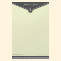 Elegant Envelope (slate) Monogram Stationery stationery