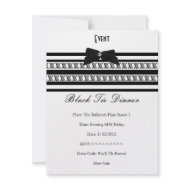 Elegant Event Formal Black Tie White Dinner invitation