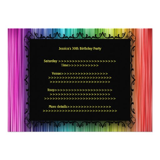 Elegant Events Black Rainbow Curtain Personalized Announcement