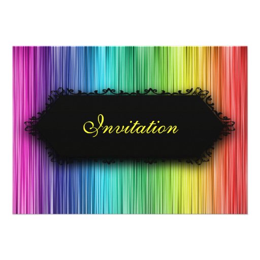 Elegant Events Black Rainbow Curtain Personalized Announcement