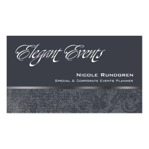 "Elegant Events" - Distinctive, Classy, Chic, Glam Business Cards (front side)