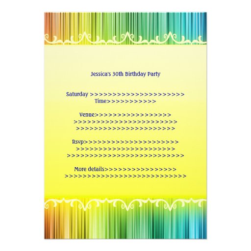 Elegant Events Rainbow Curtain Invitation