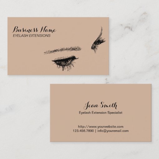 Elegant Eyelash Extensions Business Cards Zazzle