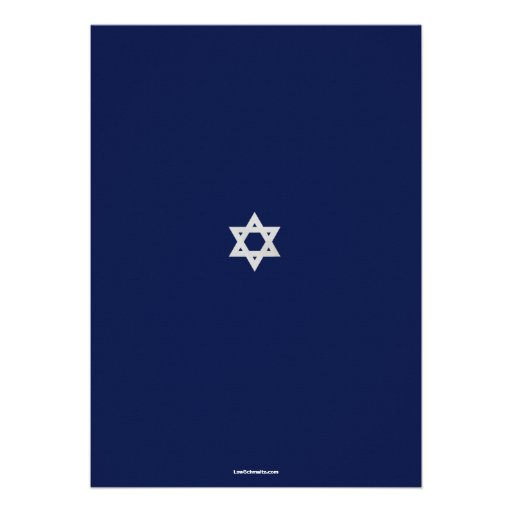 Elegant Fabric Bar Mitzvah Invitation in Navy