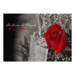Elegant Fade Out Red Rose Black and White Wedding Personalized Invites