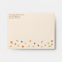 Elegant fall autumn leaves wedding rsvp envelope