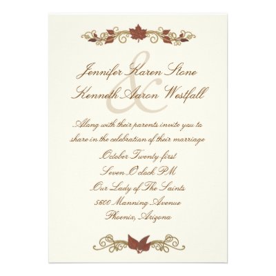 Elegant Fall Wedding Invitation