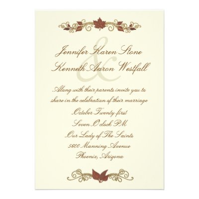 Elegant Fall Wedding Invitation