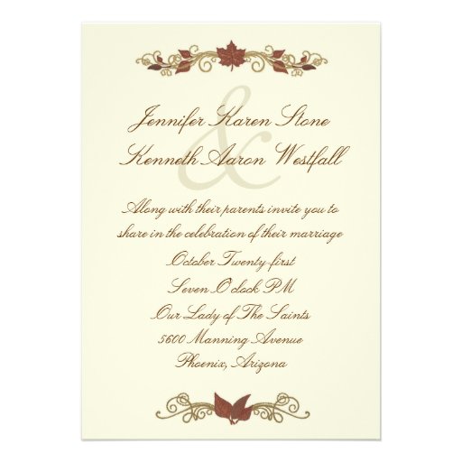 Elegant Fall Wedding Invitation