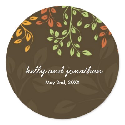 Elegant Fall Wedding Stickers