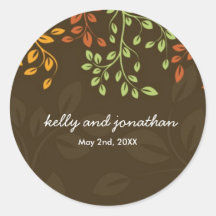Elegant Fall Wedding Stickers