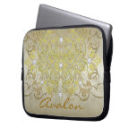 Elegant Fantasy Faux Diamond Gold Frosted Sleeve Laptop Sleeve