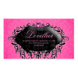 Elegant Fashion Jewelry Pink Black Damask Business Card