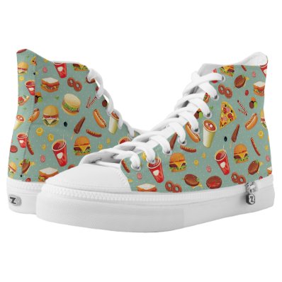 Elegant Fast Food Pattern Printed Shoes