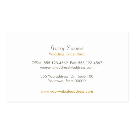 Elegant Faux Embossed White Background Business Card Template (back side)