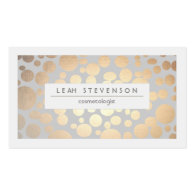 Elegant Faux Gold Foil Cosmetologist Salon and Spa Business Cards